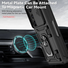For Samsung Galaxy Z Fold 6 5 4 Phone Cases with Slide Lens Protective Cover Shockproof Camera Protector Case for Z Fold 6 5 4