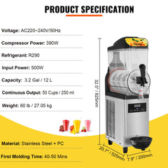 VEVOR 1/2/3 Tanks Commercial Ice-Cool Juice Smoothie Slush Maker Frozen Beverage Cold Drink Dispenser Vending Machine for Home