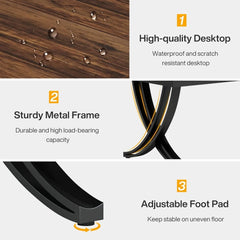 6.5FT Conference Table for 6-8 People 78inch Long Rectangular Seminar Table with Strong Metal Frame Business Furniture Boardroom