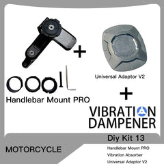 Motorcycle Handlebar Clamp Stem Fork Mount PRO Holder Phone Mount Vibration Dampener MAG Universal Adaptors Wireless Charger