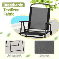 6 Piece Folding Patio Dining Set,Small Metal Outdoor Garden Patio Table and Chair Set w/Umbrella for Lawn,Deck,Backyard