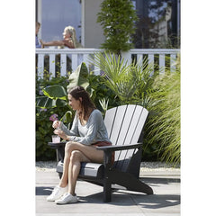 Alpine Adirondack Resin Outdoor Furniture Patio Chairs with Cup Holder-Perfect for Beach, Pool, and Fire Pit Seating