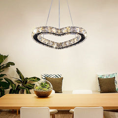 Modern Heart Crystal Chandelier Pendant Lighting Home Decor Led Ceiling Lamp Fixtures For Dining Room Lustres Hanging Lighting