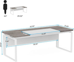 Conference Table with Splicing Board, Meeting Tables for Home Office, Business Training Seminar Table with Stylish Metal Legs