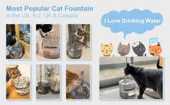 NPET Cat Water Fountain WF050TP 1.5L Automatic Pet Drinking Fountain with Replacement Faucet Kit