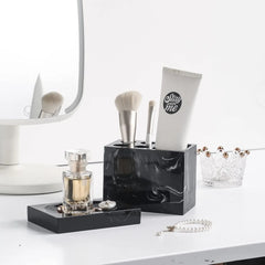5-Piece Bathroom Counter Top Accessory Set - Dispenser for Liquid Soap or Lotion, Soap Dish, Toothbrush Holder and 2 Tumblers,