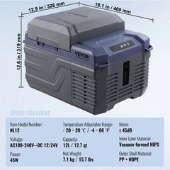 SucceBuy Car Refrigerator  12 Volt Car Refrigerator Fridge  37 L -4℉-68℉ 12/24V DC and 100-240V AC for Outdoor Camping and RV