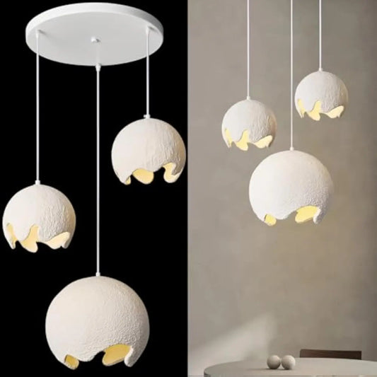 White Modern 3-Lights Pendant Light Concrete Chandelier for Dining Room Kitchen Island Light Hallway Restaurant Hanging Lamp E2