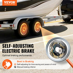 SucceBuy 1 Pair 3500/7000 lbs Electric Trailer Brake Assembly Self-Adjusting Axle Backing Plates for System Part Replacement