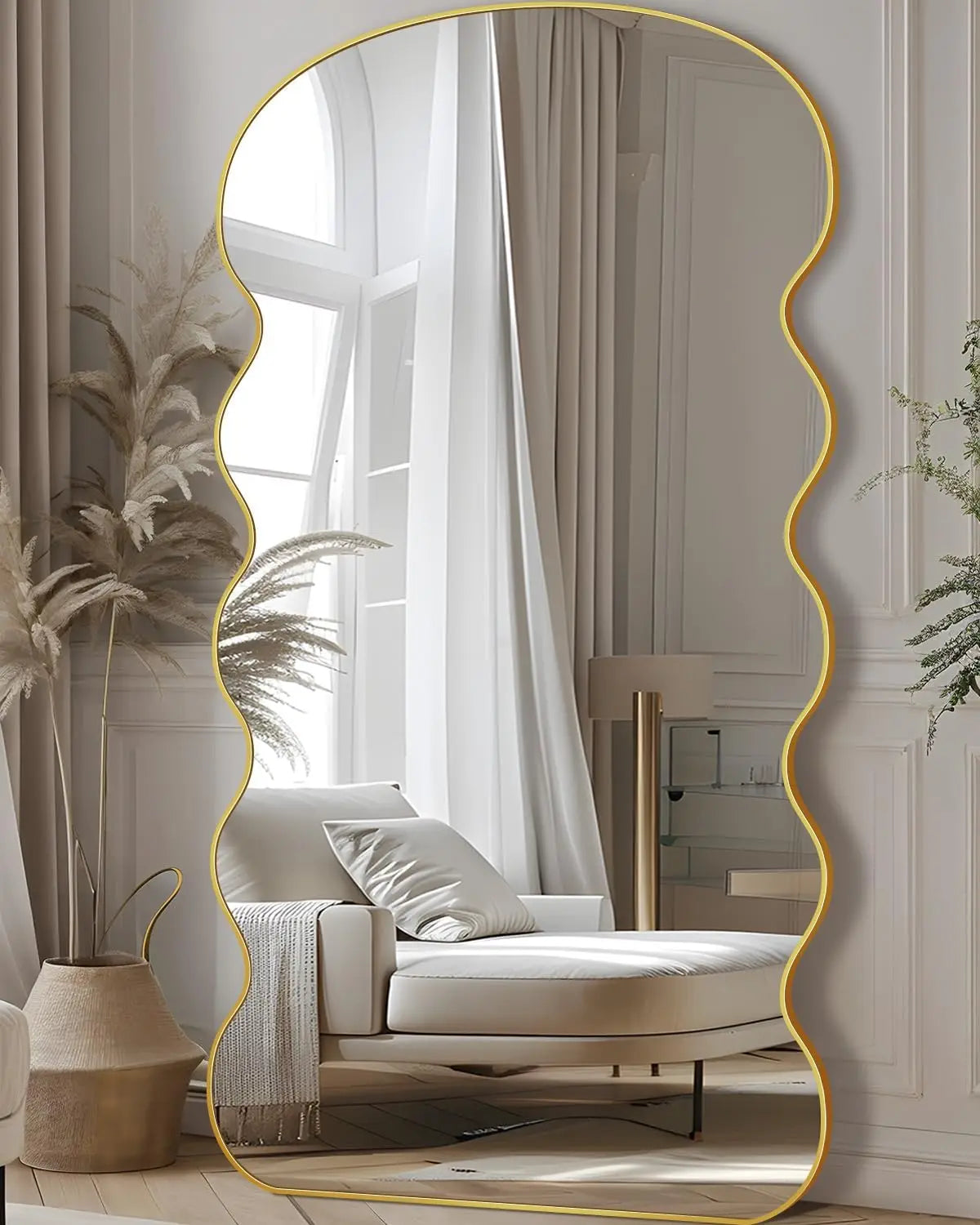 Arched Full Length Mirror, 76"x34" Floor Mirror Freestanding, Floor Standing Mirror Full Body Mirror with Stand for Bedroom