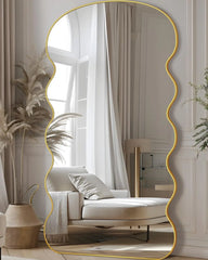 Arched Full Length Mirror, 76"x34" Floor Mirror Freestanding, Floor Standing Mirror Full Body Mirror with Stand for Bedroom