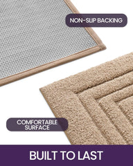 Bathroom Rug Mat 36x24, Ultra Soft Absorbent Mats, Non Slip Washable Shower Floor Rugs, Quick Dry Microfiber Bathmat for Tub, Si