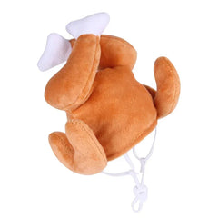 Pet Cat Plush Hat Adjustable Size Dress Up Chicken Leg Headdress Birthday Gifts For Halloween Christmas Party Pet Supplies
