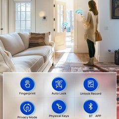 Blacksmith Keyless Smart Door Lock Smart Deadbolt with App Control & Fingerprint & 2 Keys Electronic Door Lock for Home Office