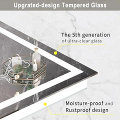 55X30 Led Mirror for Bathroom with Dimmable Bathroom Vanity Mirrors with Lights, Front and Backlit Anti-Fog Lighted Mirror, Tem
