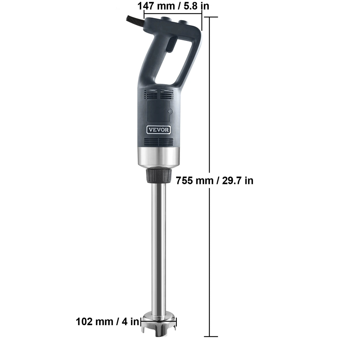 SucceBuy Commercial Immersion Blender 500W/ 750W Variable Speed Portable Mixer with 304 Stainless Steel Blade for Soup Baby Food