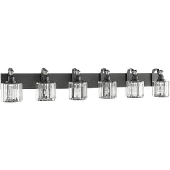 3/4/5/6 Lights Modern Crystal Bathroom Vanity Lights, Black Bathroom Light Fixtures, Crystal Vanity Shower Lights Over Mirror
