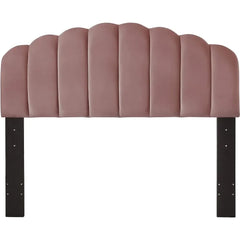 Queen/Full Size Velvet Upholstered Headboard with Adjustable Height, Tufted Rose Design