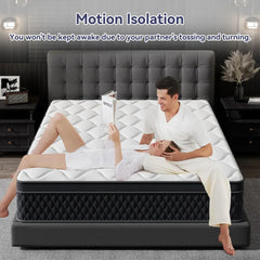 12 Inch Queen Mattress, Medium Pillow Top Hybrid Mattress-in-a-Box