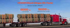 SucceBuy 10Pack Winch Truck Straps 4in x 30ft with Flat Hook 18000lbs Cargo Tie-Down Trailer Straps for Flatbeds Farms & Rescues