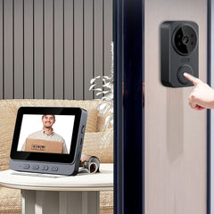 Digital Door Viewer 2.4G WiFi 800mAh Battery Smart Video Doorbell Camera IR Night Vision Digital Magic Door Eye Two-Way Intercom