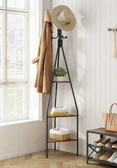 Coat Rack Freestanding, Entryway Hanger Stand, Umbrella Holder, Floor Standing Metal Tree Stand
