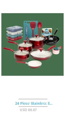 12-Piece Corsair Blue Nonstick Aluminum Cookware Set Home Kitchen Utensil Collection
