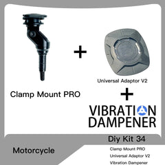 Motorcycle Handlebar Clamp Stem Fork Mount PRO Holder Phone Mount Vibration Dampener MAG Universal Adaptors Wireless Charger