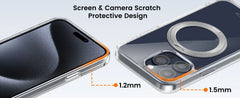 Magnetic Ring Case for iPhone 15 Pro/Pro Max Pro 360° Rotatable Phone Case Stand Compatible with Wireless Charging
