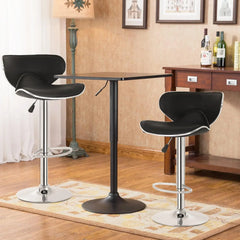 Bar Stools Set of 2, Counter Height Adjustable Bar Stools with Back Stool PU Leather Swivel Bar Stool Dining Chairs