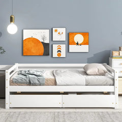 Twin Daybed with 2 Storage Drawers, Wooden Twin Size Daybed Frame, Dual-Use Daybed Sofa Kids Bed for Living Room,Children Room