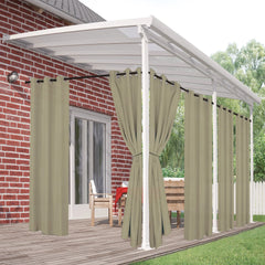 Outdoor Curtains for Patio Waterproof, 6 Panels Privacy Outsides Curtains for Cabana Porch Pergola, Sunlight & UV Blocking