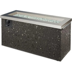 Outdoor Propane Fire Pit Table-Key Largo Gas Fire Pits for Outside Patio - 48 Inch Rectangular Stainless Steel Firepit Fires