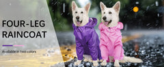 Dog Raincoat 4 Legs Dog Rain Jacket Pet Waterproof Rainproof Jacket with Leash Hole Reflective Lightweight Waterproof Jacket