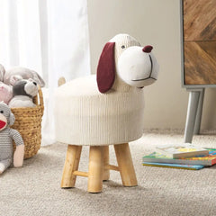 Velvet Cow-Shaped Ottoman – Cute Footstool with Cushioned Seat for Playroom & Porch