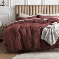 Cotton Duvet Cover King - 100% Cotton Waffle Weave Coconut White Duvet Cover King Size, GentleSoft™ and Breathable Bedding Set