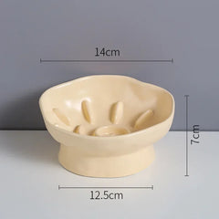 Food Bowl Ceramic Elevated Cats Small Dogs Slow Feed Bowls Anti-choking Pet Eating Feeders Anti-gulping Puppy Supplies