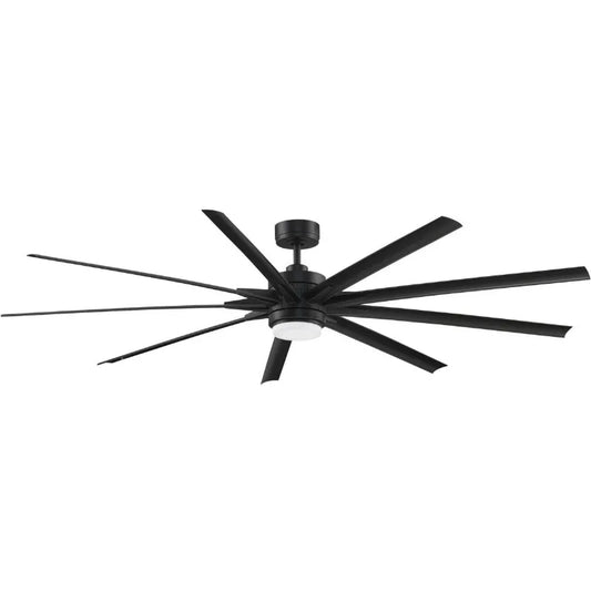 Fanimation FPD8159BLW Odyn 84 inch Indoor/Outdoor Ceiling Fan with Black Blades and LED Light Kit