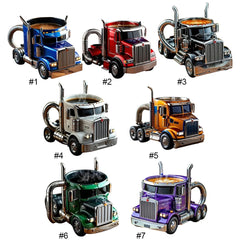 200-250ml Funny Semi-Truck Coffee Mugs Stainless Steel Drinkware Cups Handcrafted Water Bottle Resin Beer Mug for Novelty Gift