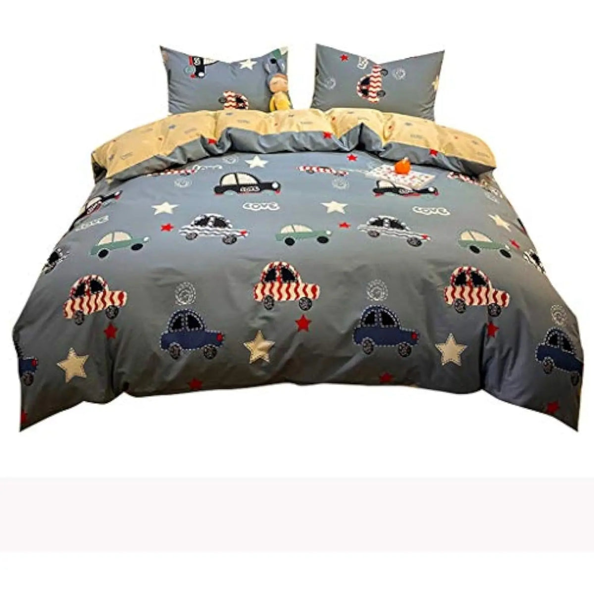 4 Pcs Bed Cover Set Kid Boy Girl Duvet Cover Adult Child Bed Sheets and Pillowcases Comforter Bedding Set(1.2m)