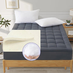 Full Size Mattress Topper - Extra Thick Cooling Mattress Pad Cover for Back Pain - Soft Sponge Mattress Protector Firm Bed Toppe