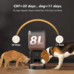 271oz Automatic Dog Feeders with Key Contol SUS304 ABS Large Capacity Furpipi Pet Smart Feeder Automatic Cat Dog Food Dispenser