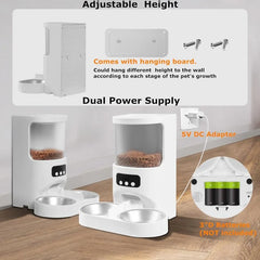 Automatic Cat Feeder with Camera for 2 Cats,1080P HD Video Night Vision Pet Feeder Food Dispenser,5G&2.4GHz WiFi Pet