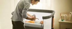 Baby Bassinet Bedside Bassinet, Baby Cradle with Machine-Washable Sheets, Four-Sided Breathable Mesh, 6 Height Adjustable