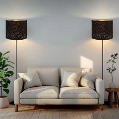 Large Lampshades Set of 2 Drum Lamp Shades 15" Top X 15" Bottom X 12" High, Large Lamp Shade Spider Fitter Brown Lampshades