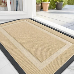 Front Door Mat Indoor Outdoor Entrance, Waterproof All-Season, All-Weather Doormat, Sturdy Natural Rubber, Fade Resistant,