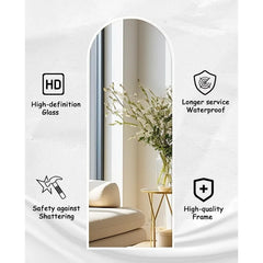 Floor Mirror Arched Full Length Mirrors, 64"x21" Floor Length & Standing Hanging or Leaning & Large Full Body Mirror Wall Mirror