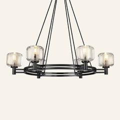 Hanging chandelier 36in Gold Chandeliers Wagon Chandelier Over Table, 6-Light Pendant Lighting Fixture Modern Crystal Chandelier
