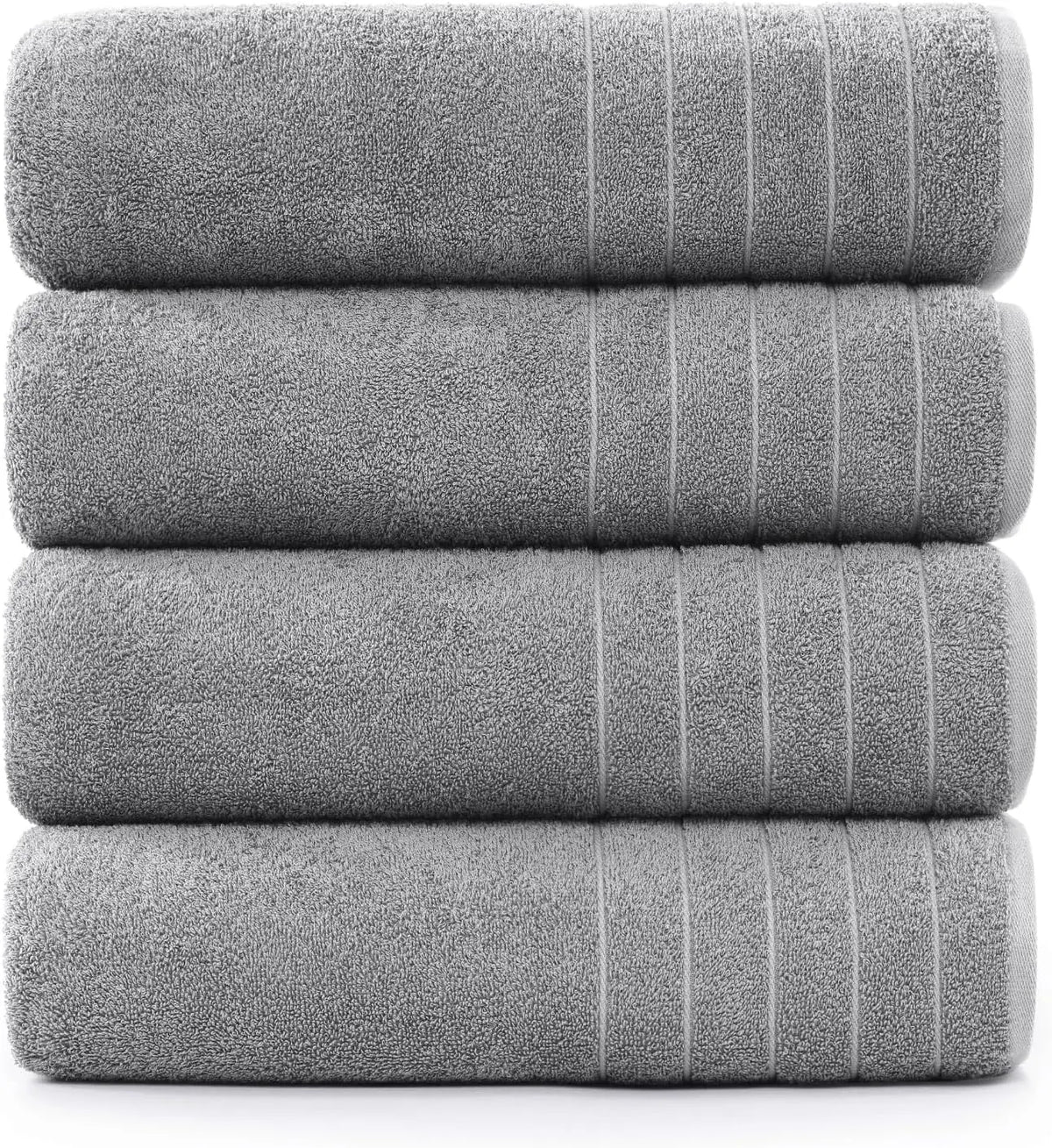 100% Cotton 30x60 4 Pk Bath Towels Set for Bathroom, Extra Large Ringspun Soft and Absorbent