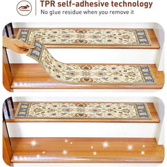 Carpet Stair Treads Non Slip for Wooden Steps, 30inch X 8inch Staircase Step Treads Indoor for Dogs, Reusable Stair Carpet